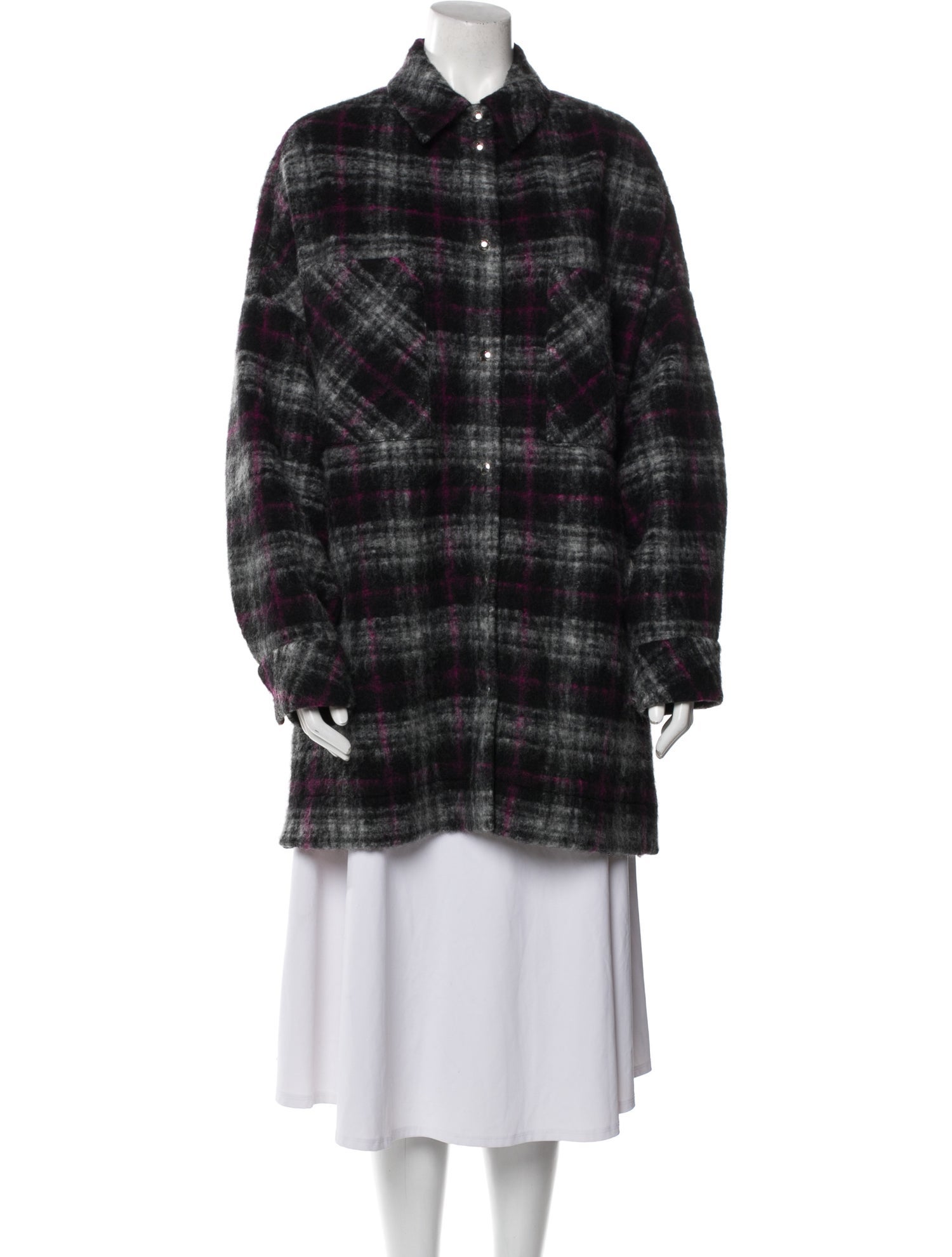 Iro Wool Plaid Print Coat