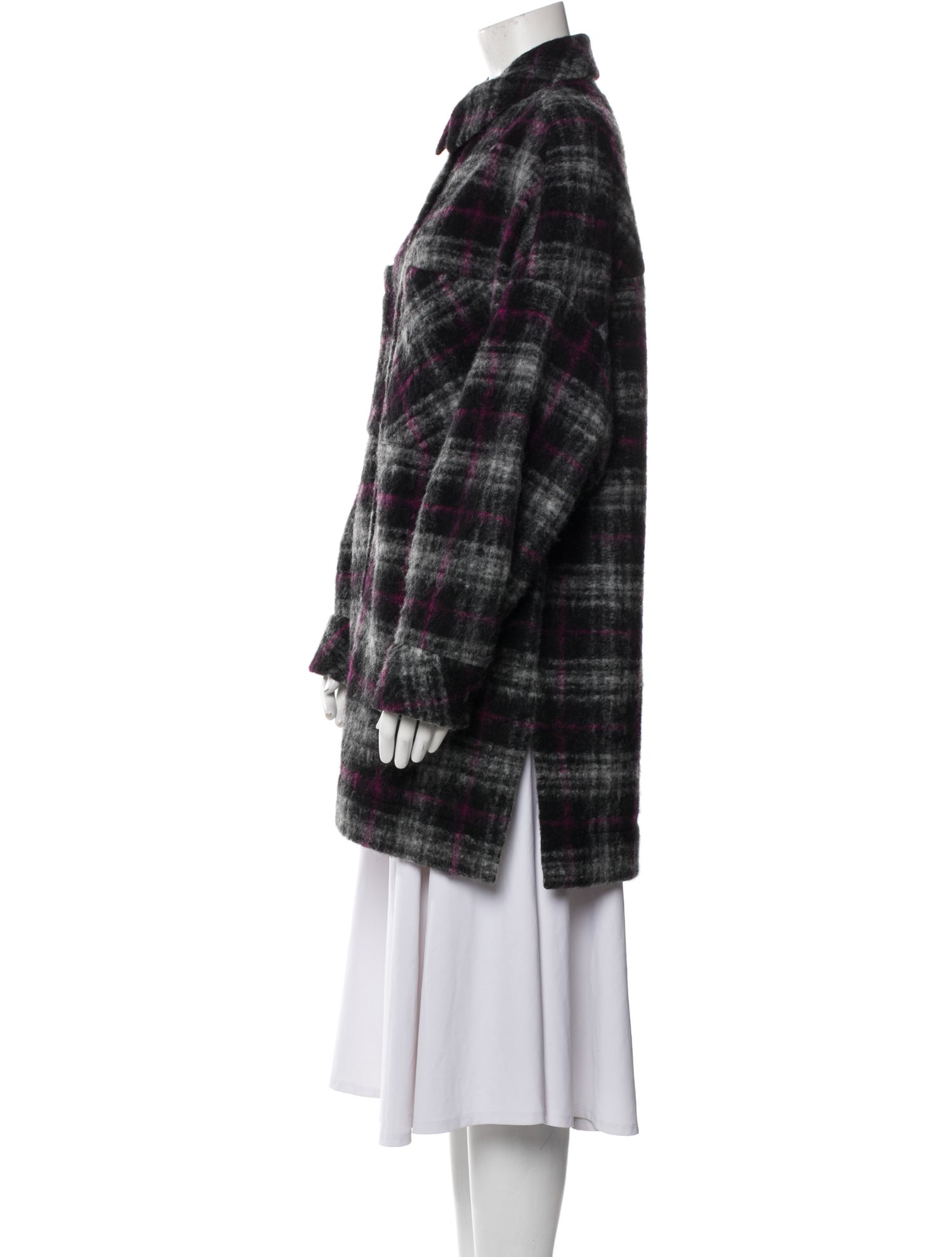 Iro Wool Plaid Print Coat
