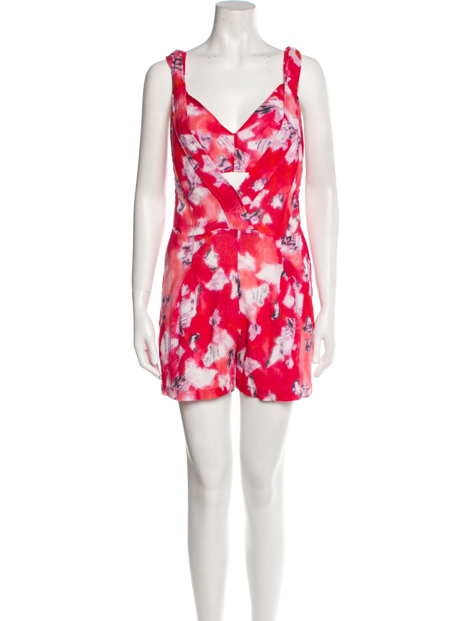 Iro Printed Plunge Neckline Romper