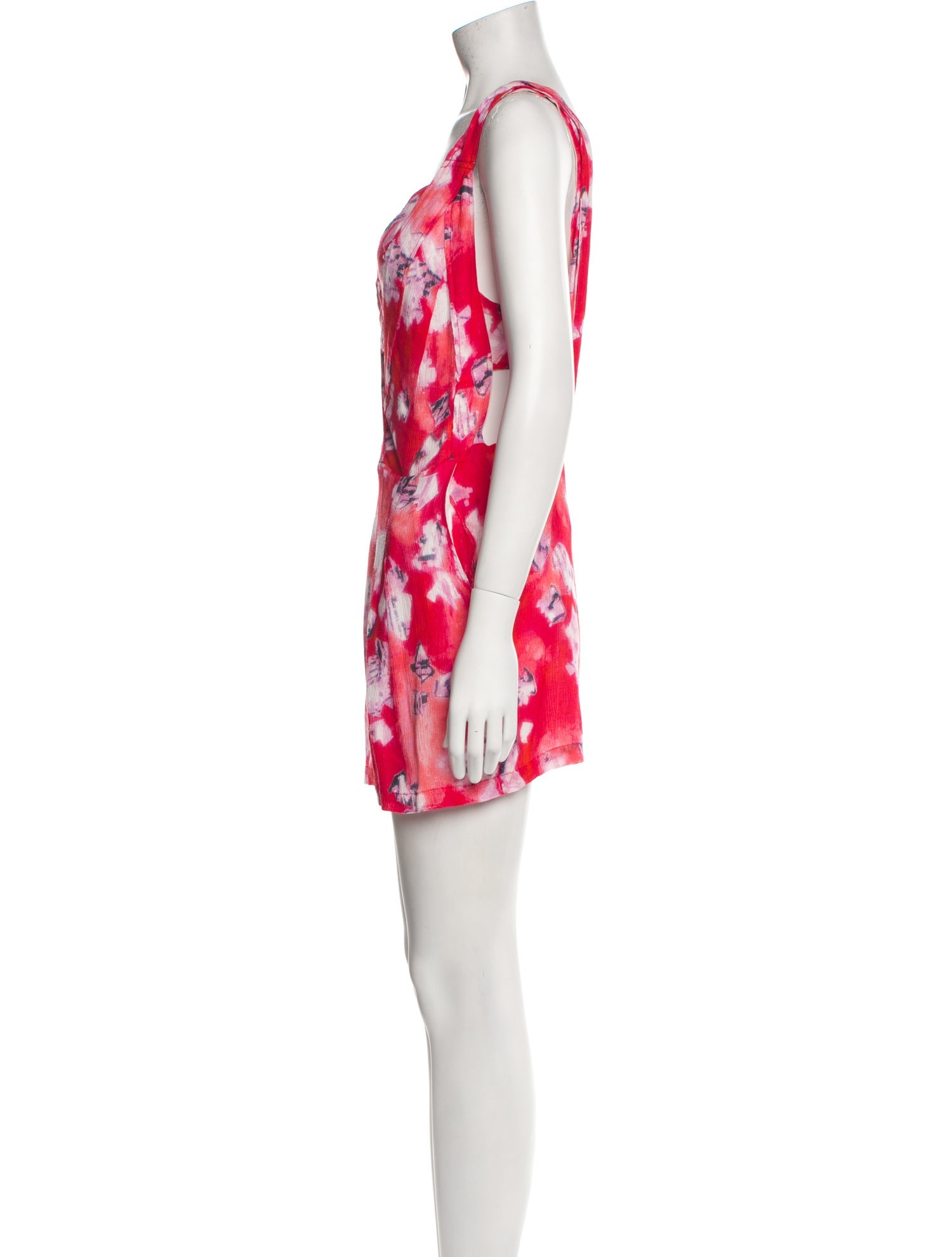 Iro Printed Plunge Neckline Romper