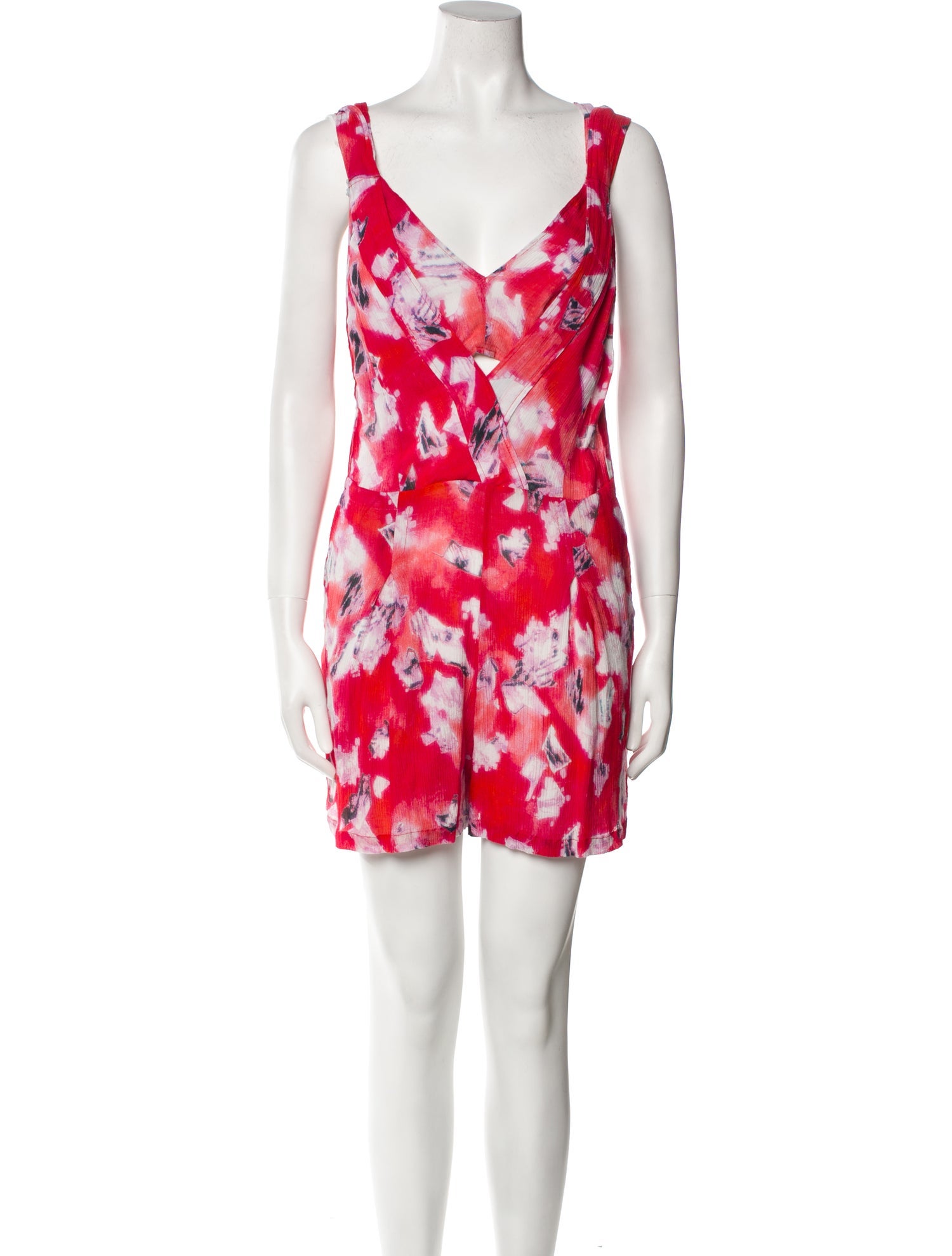 Iro Floral Print Plunge Neckline Romper