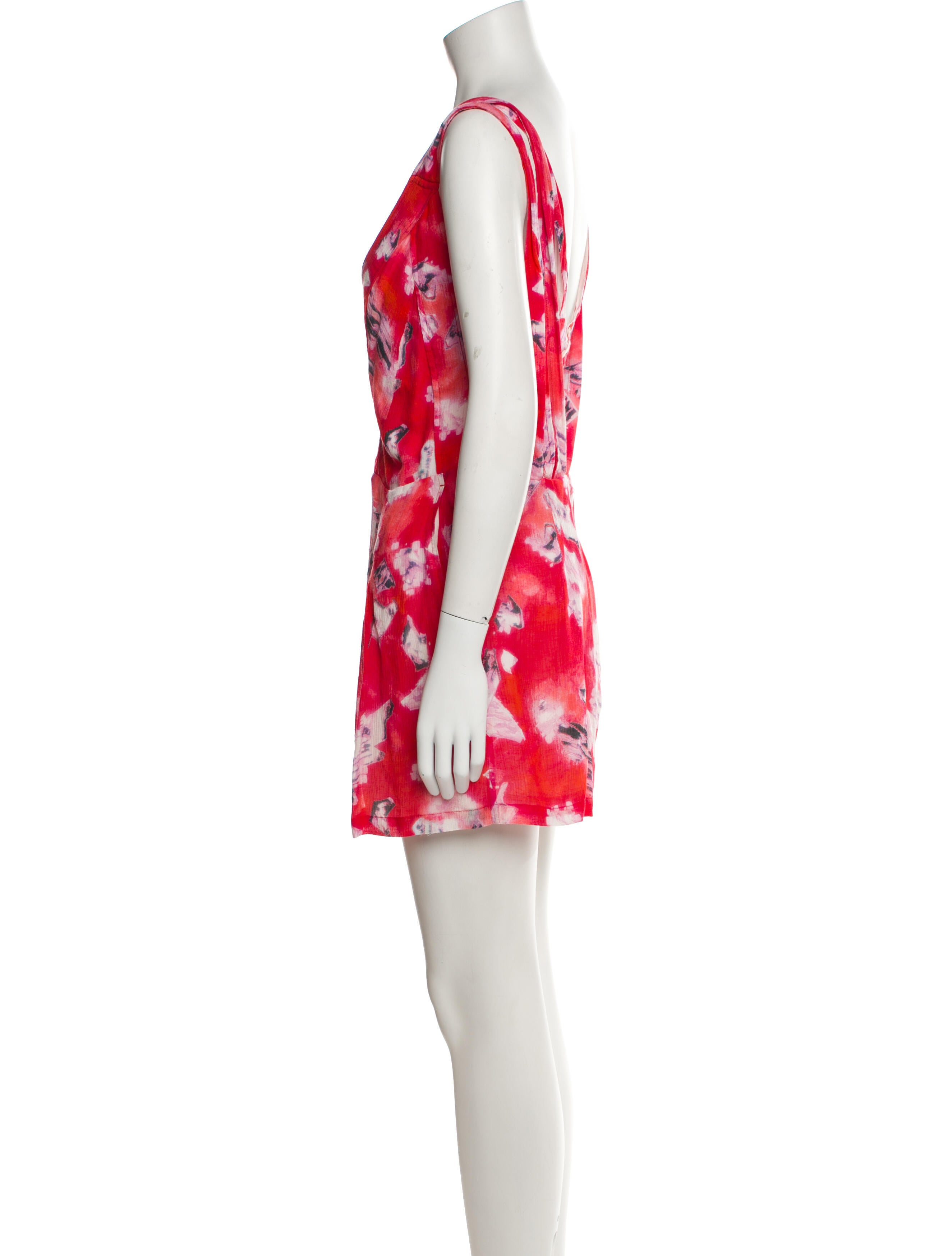 Iro Printed Plunge Neckline Romper