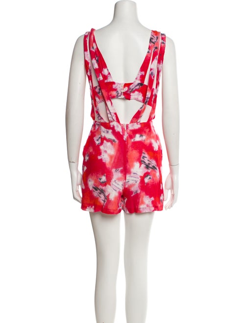 Iro Printed Plunge Neckline Romper