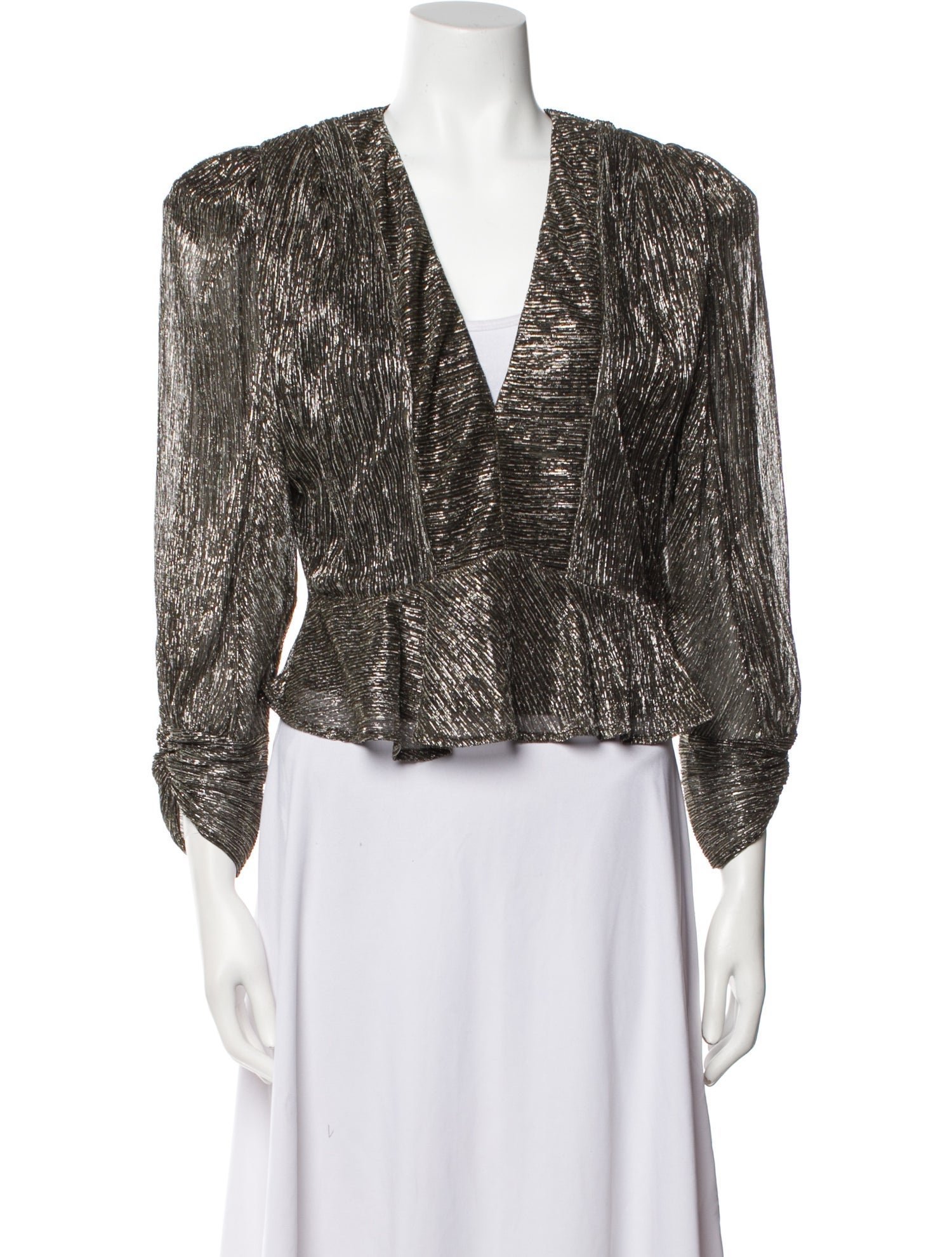 Iro V-Neck Three-Quarter Sleeve Crop Top w/ Tags