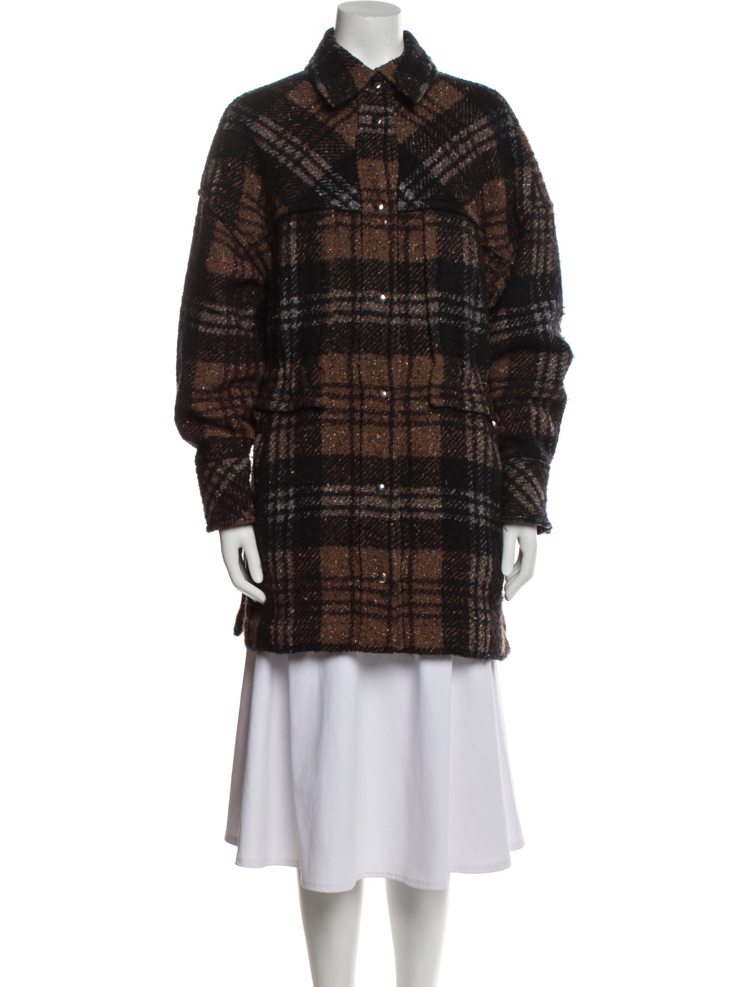 Iro Plaid Print Peacoat