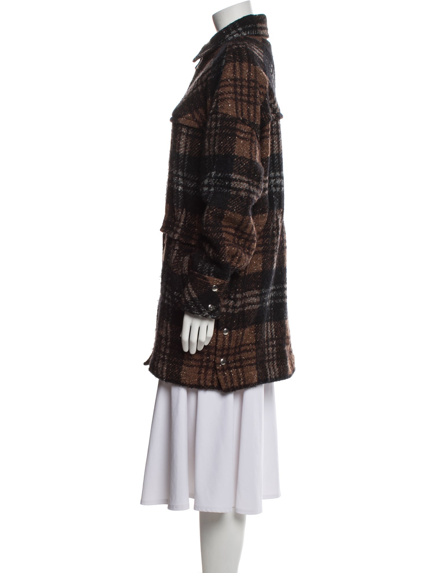 Iro Plaid Print Peacoat