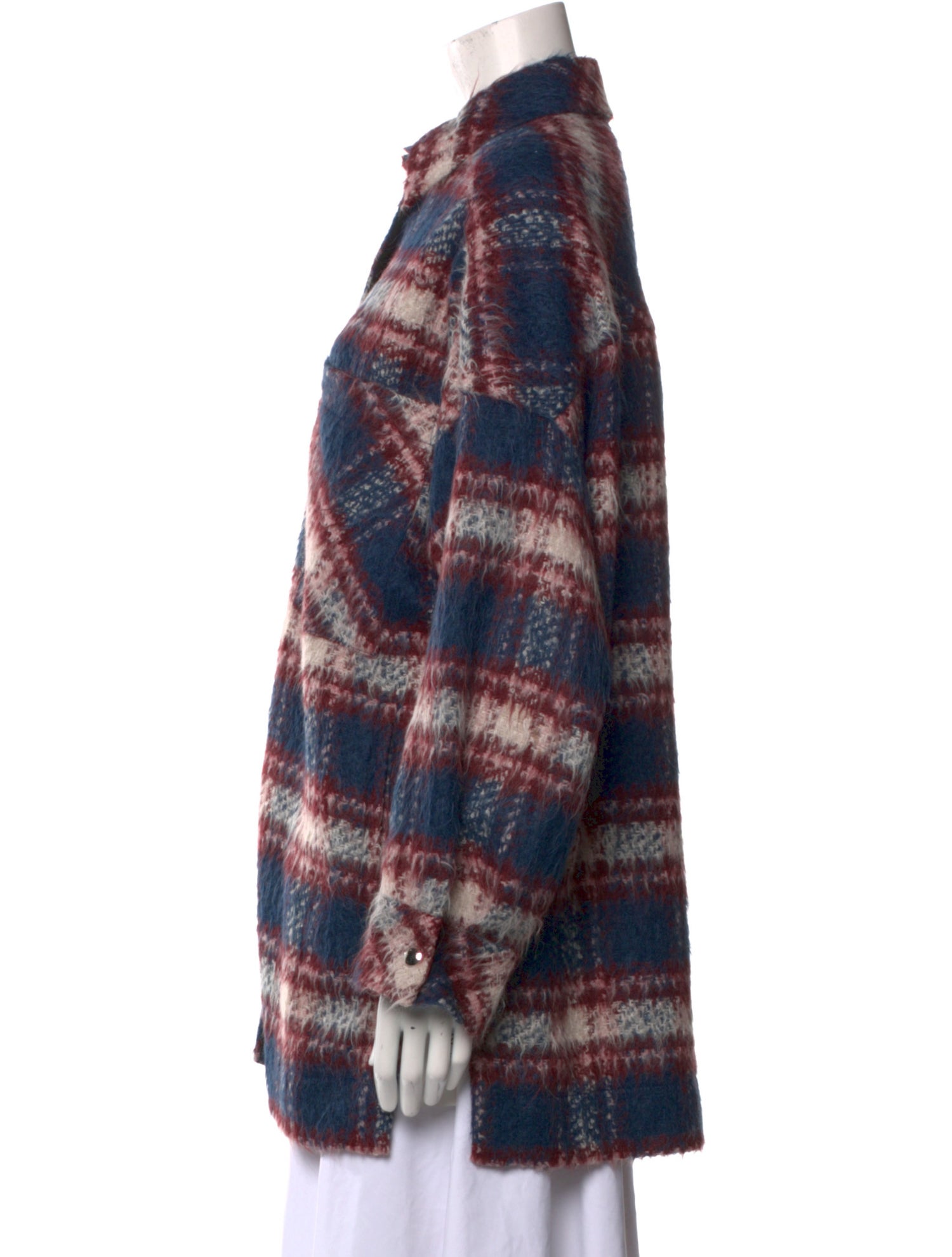 Iro Alpaca Plaid Print Coat