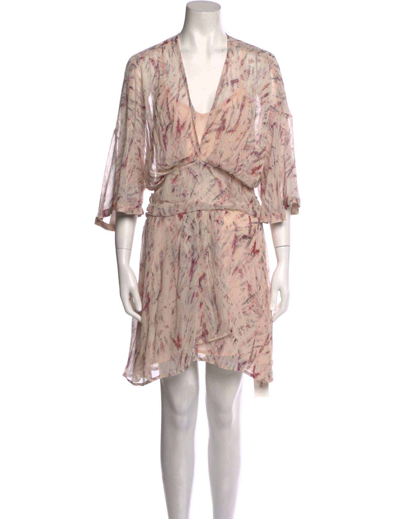 misaページ MISA Los Angeles Floral Print Mini Dress - Neutrals Dresses