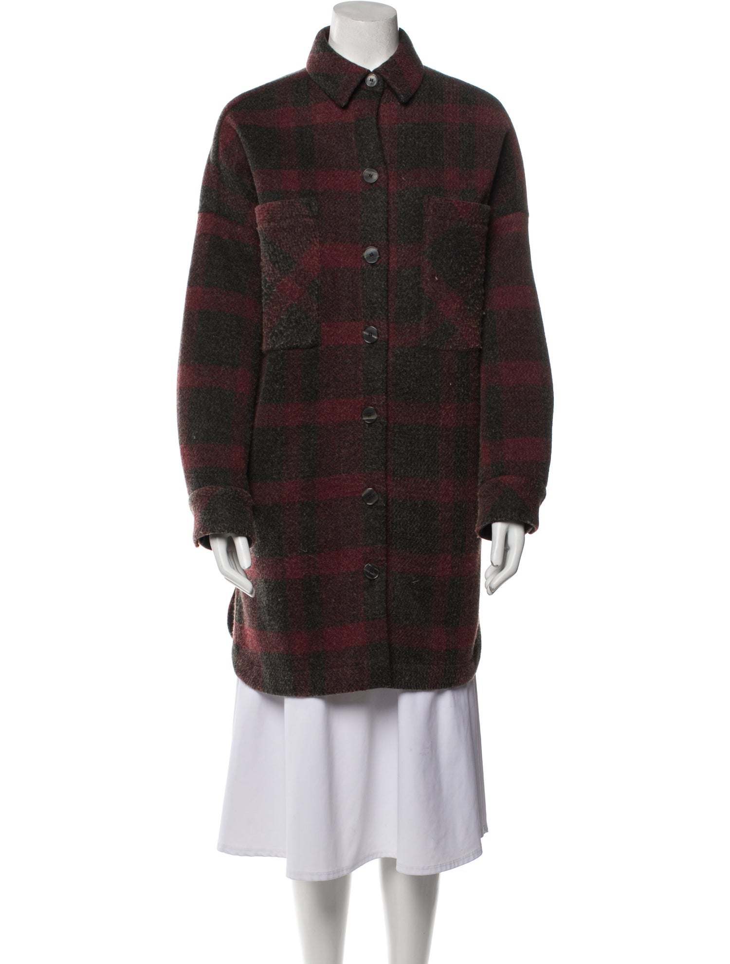 Iro Plaid Print Coat