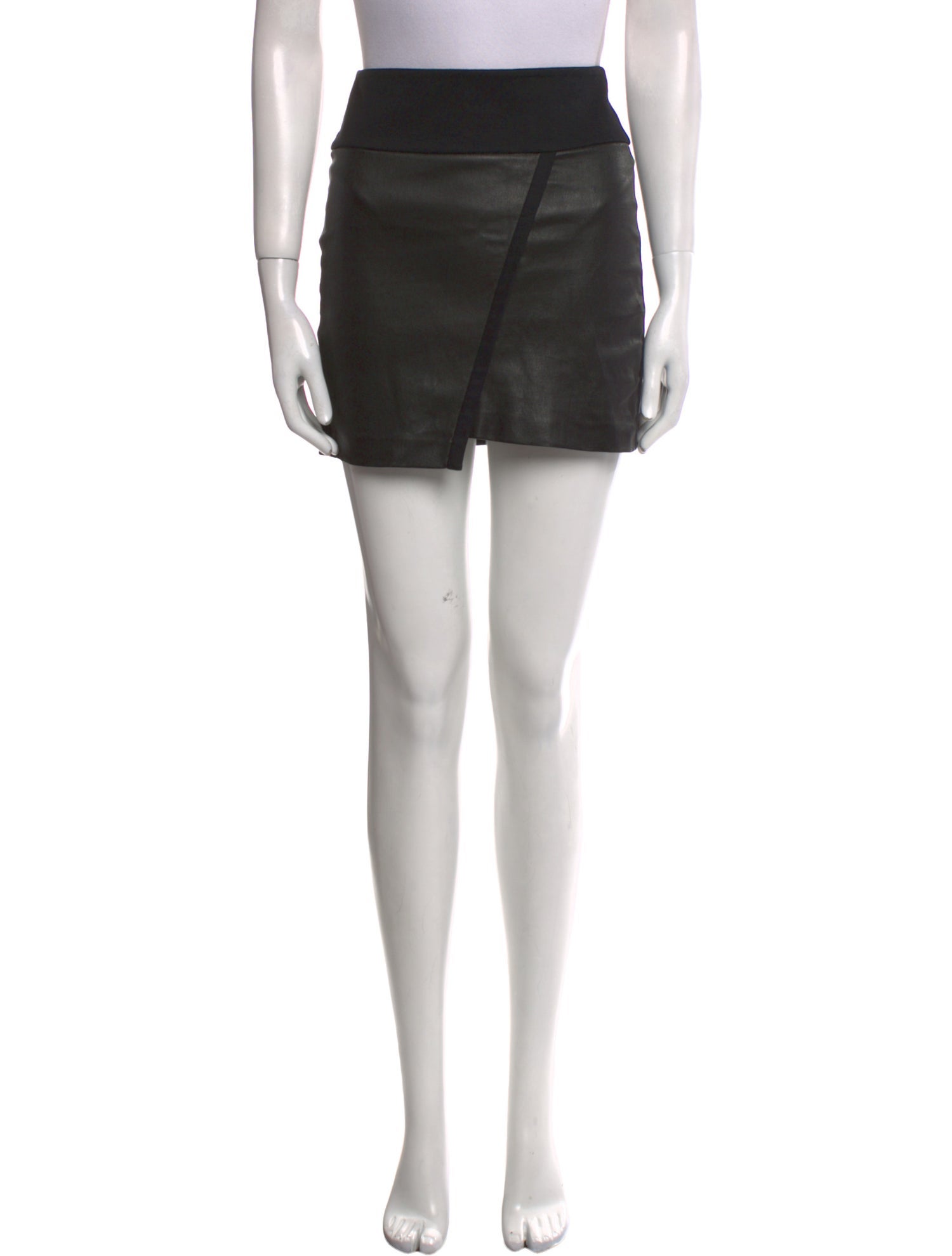 Iro Leather Trim Embellishment Mini Skirt