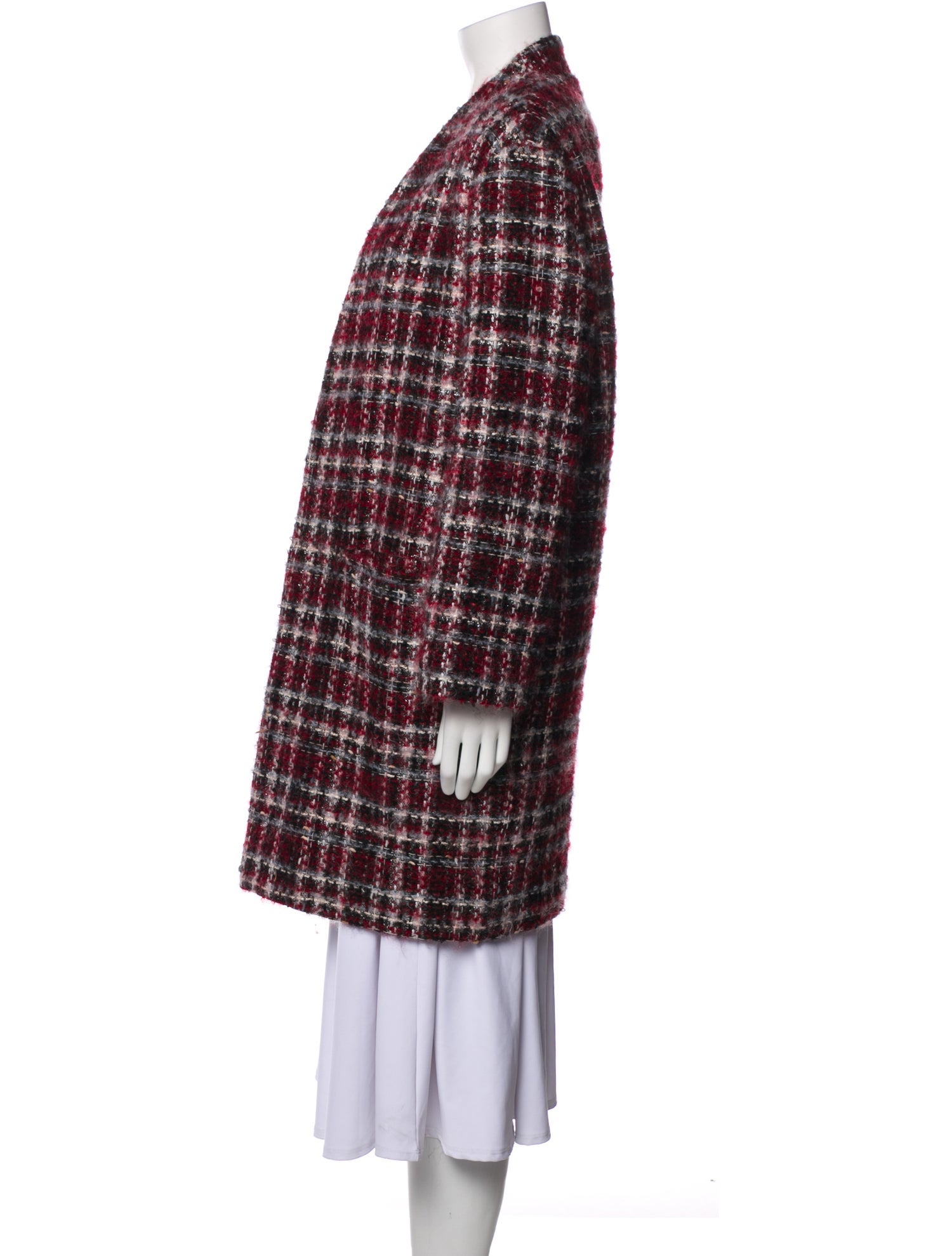 Iro Mohair Plaid Print Coat