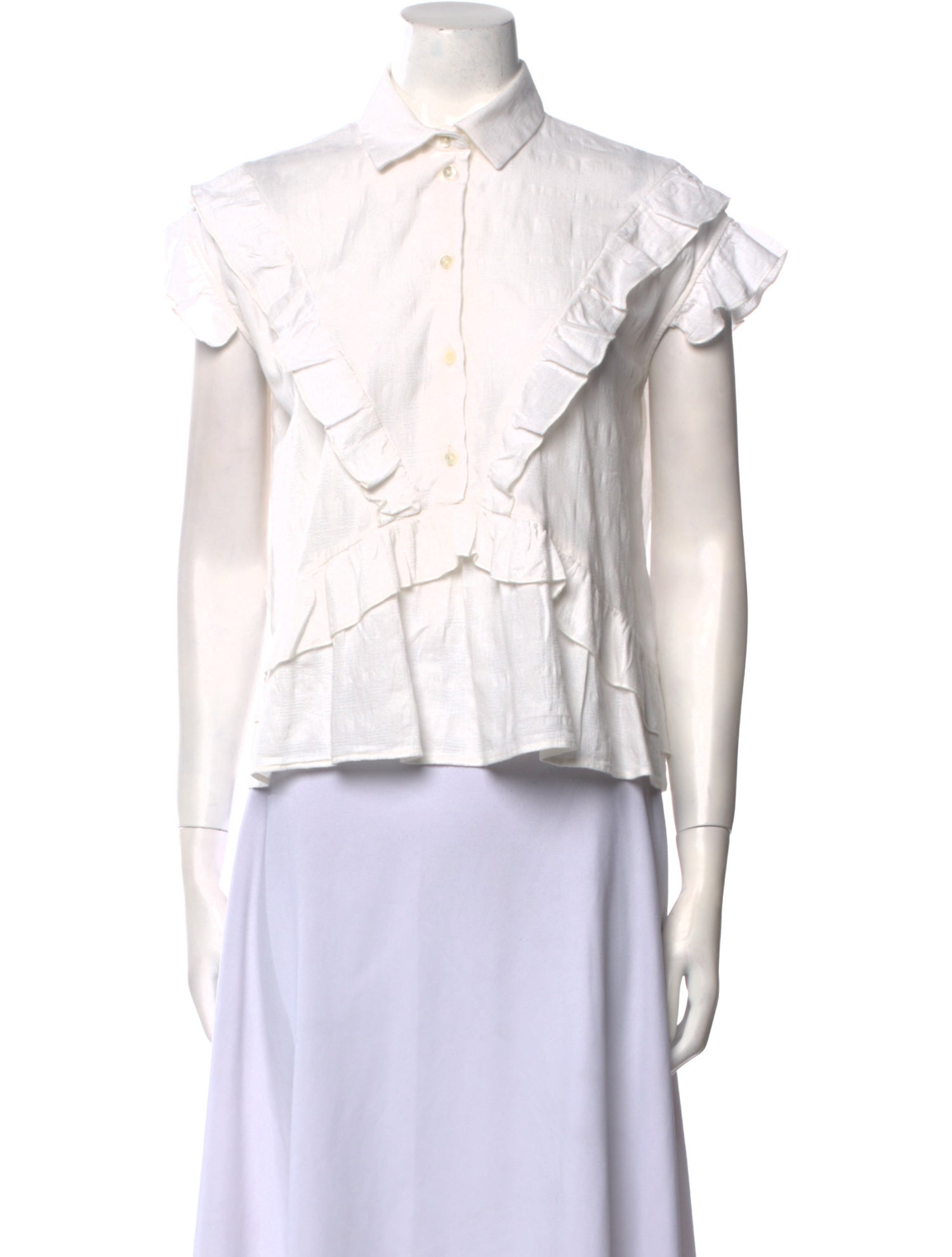 Iro Short Sleeve Button-Up Top