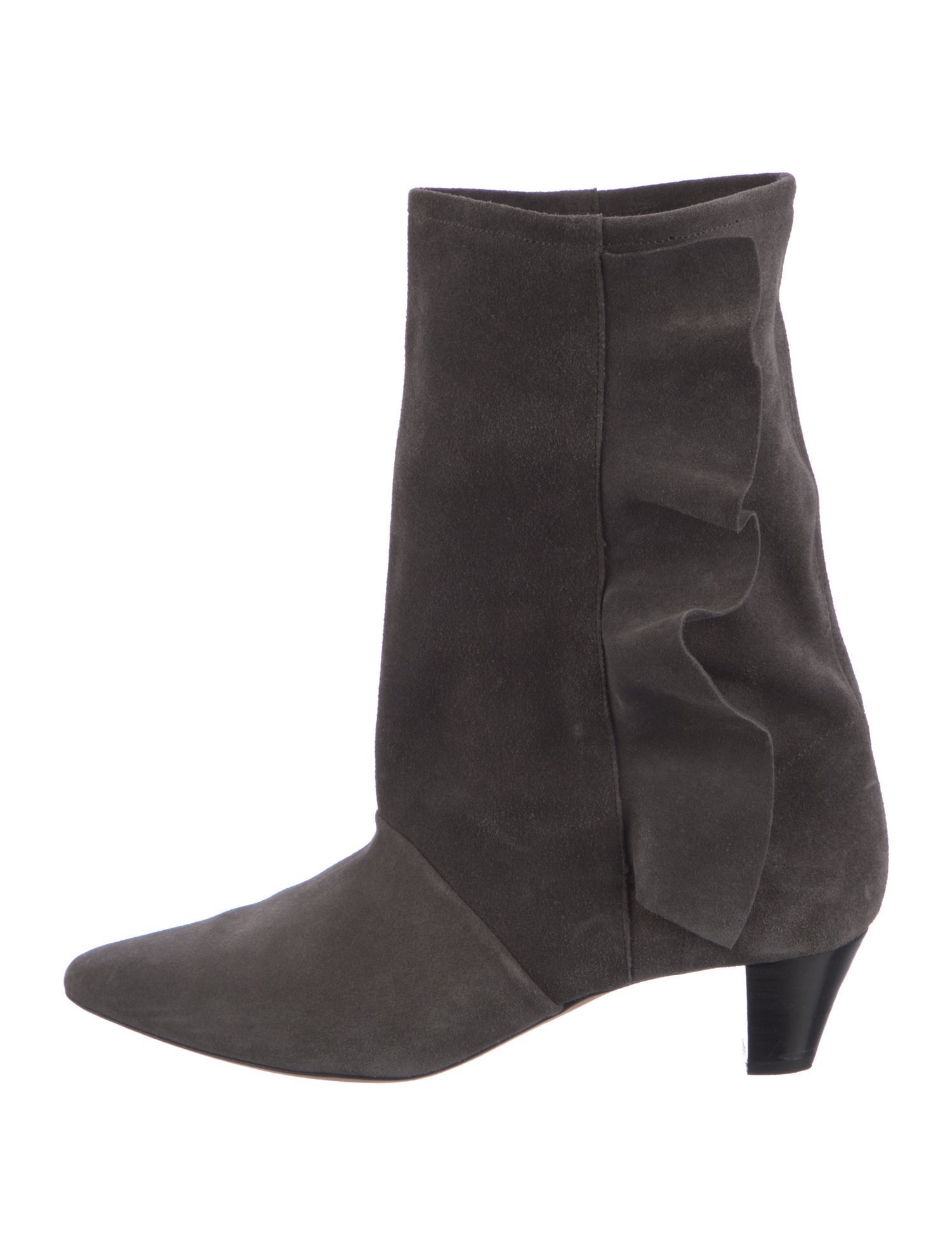 Iro Suede Ruffle Embellishment Sock Boots