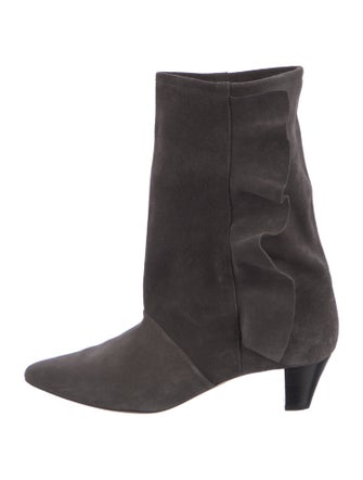 Iro Suede Ruffle Embellishment Sock Boots