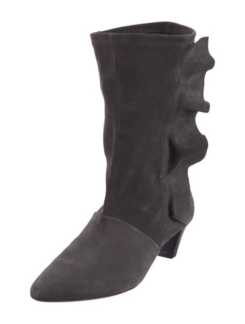 Iro Suede Ruffle Embellishment Sock Boots