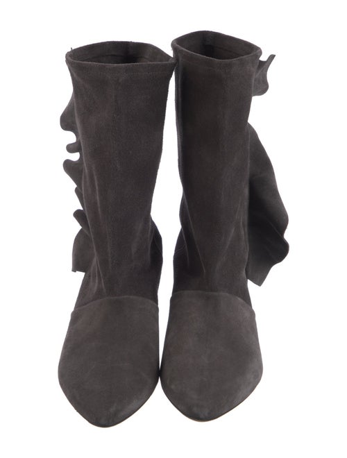 Iro Suede Ruffle Embellishment Sock Boots
