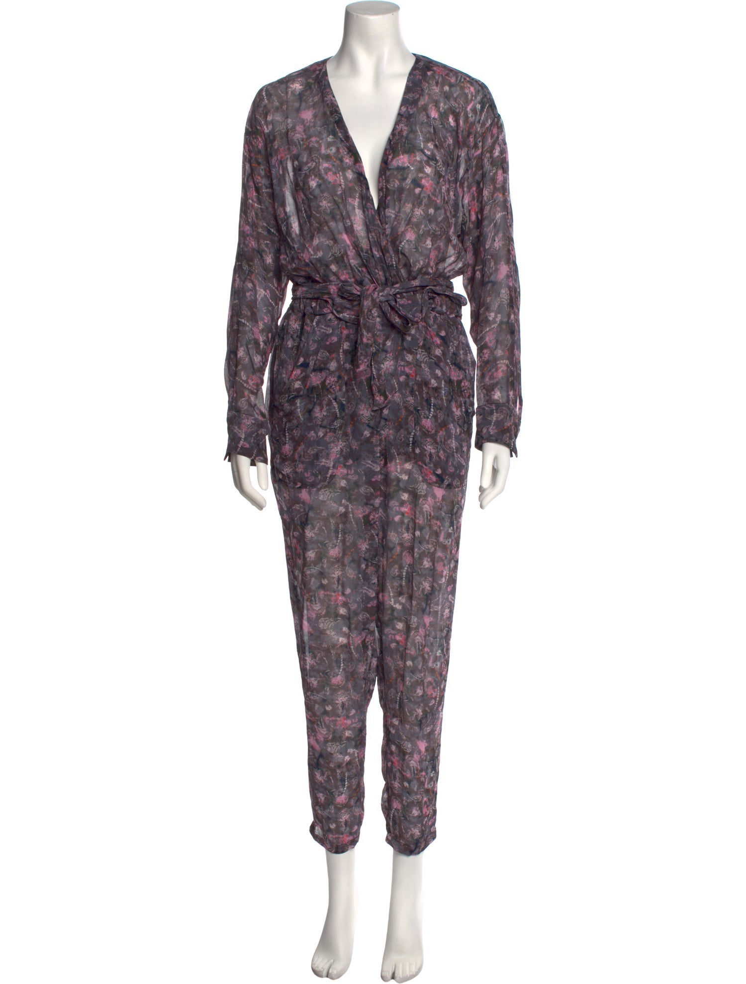 Iro Printed Plunge Neckline Jumpsuit