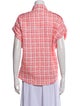 Iro Tweed Pattern Short Sleeve Button-Up Top