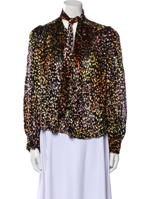 Iro Printed Mock Neck Blouse