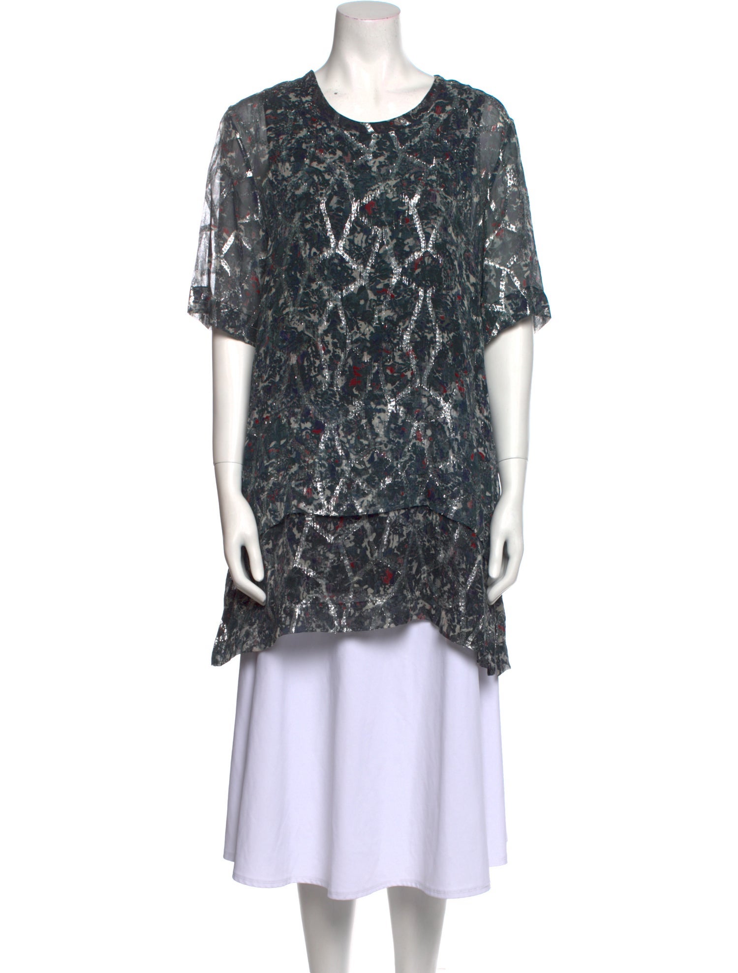 Iro Printed Crew Neck Tunic