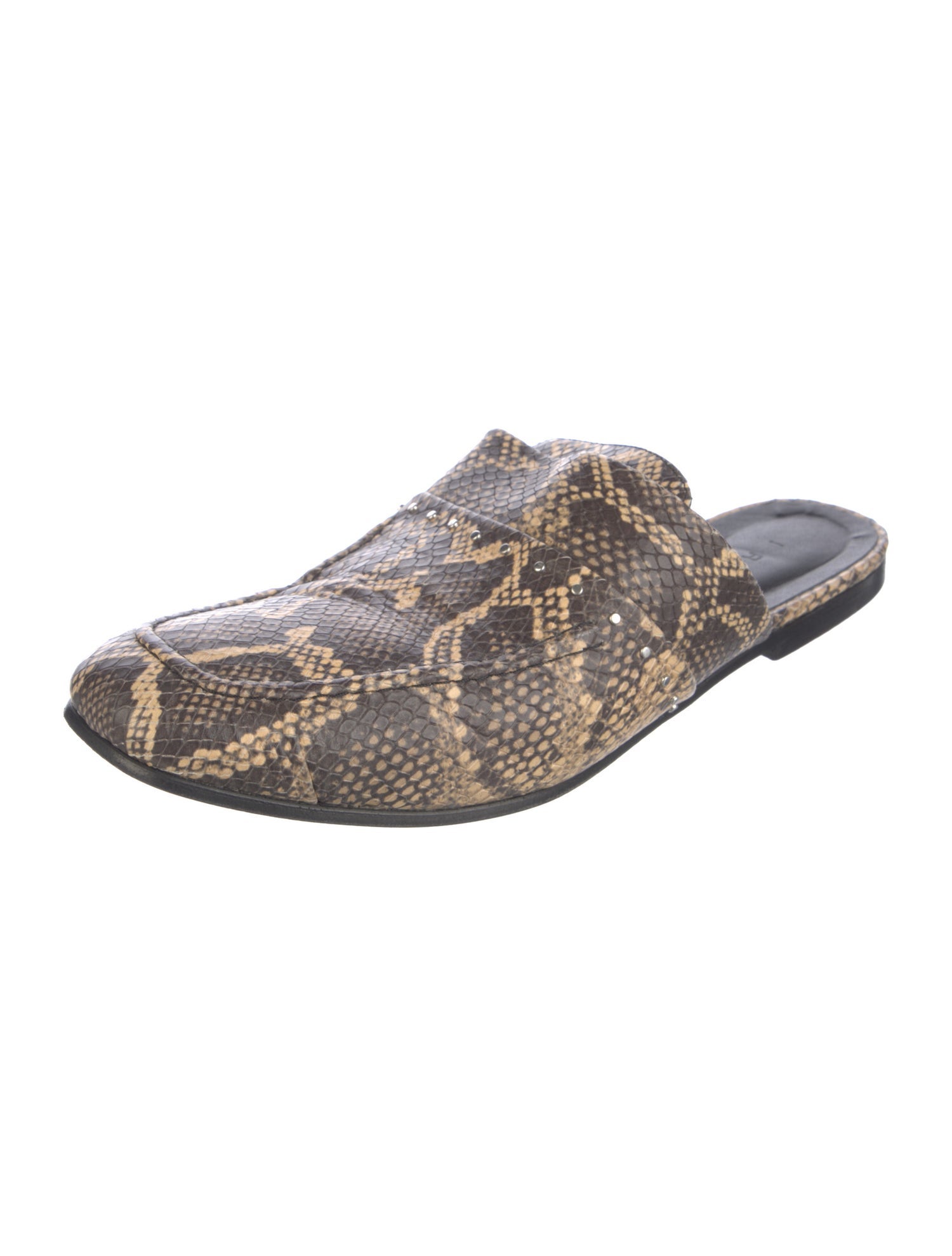 Iro Leather Animal Print Mules