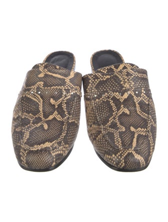 Iro Leather Animal Print Mules