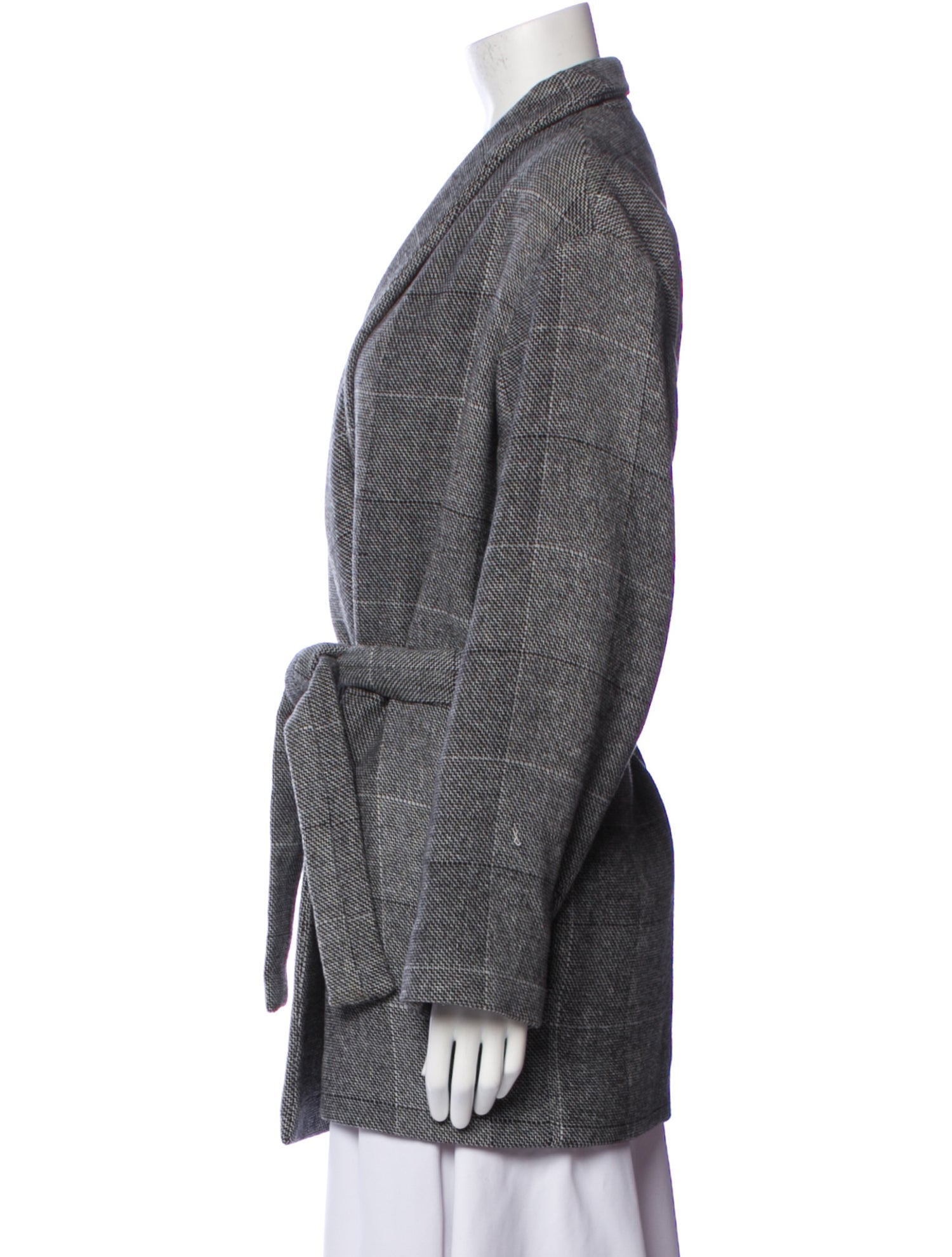 Iro Merino Wool Plaid Print Coat