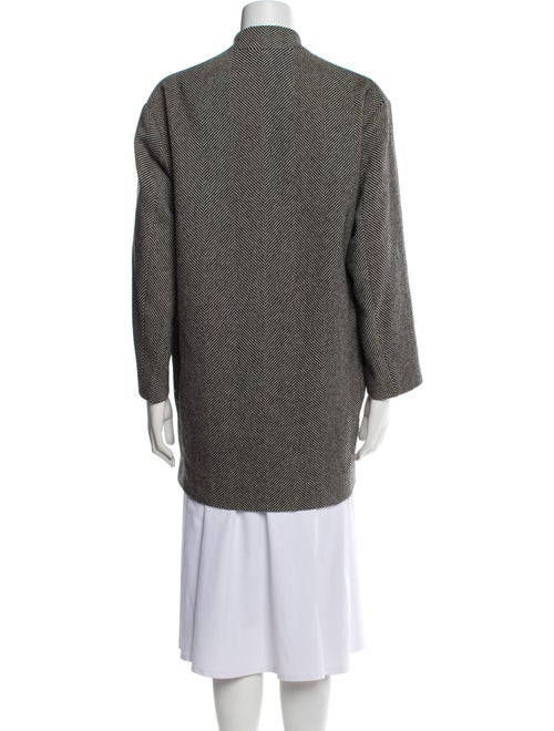 Iro Wool Houndstooth Print Faux Fur Coat