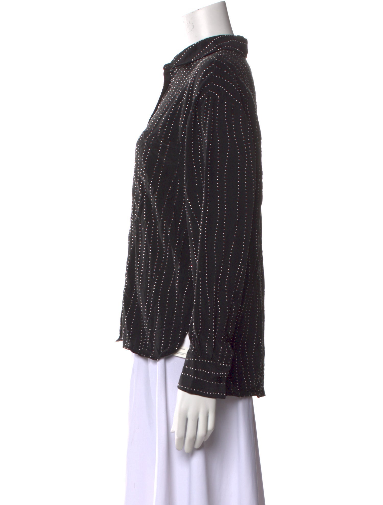 Iro Polka Dot Print Long Sleeve Button-Up Top