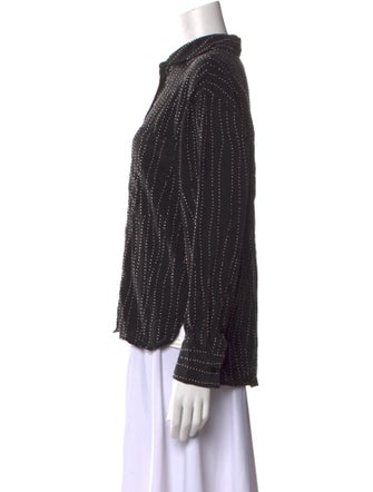 Iro Polka Dot Print Long Sleeve Button-Up Top