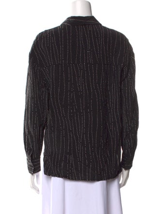 Iro Polka Dot Print Long Sleeve Button-Up Top