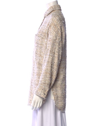 Iro Plaid Print Long Sleeve Button-Up Top