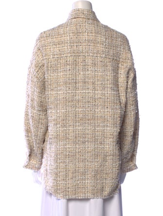 Iro Plaid Print Long Sleeve Button-Up Top