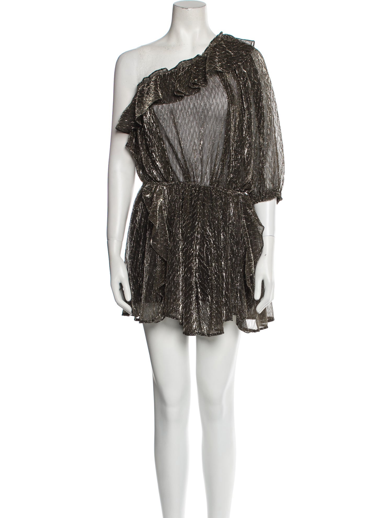 Iro Printed One-Shoulder Romper