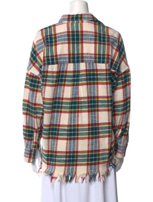 Iro Plaid Print Long Sleeve Button-Up Top