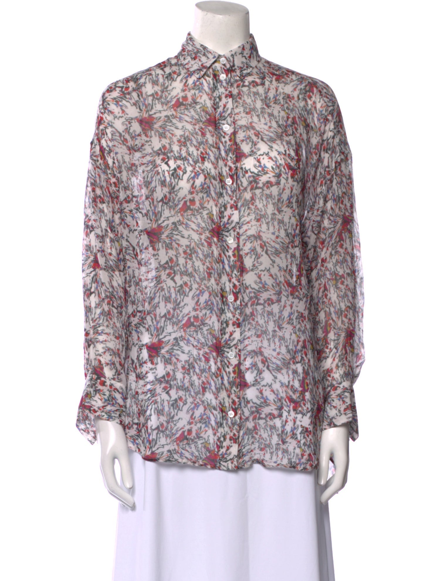 Iro Floral Print Mock Neck Blouse