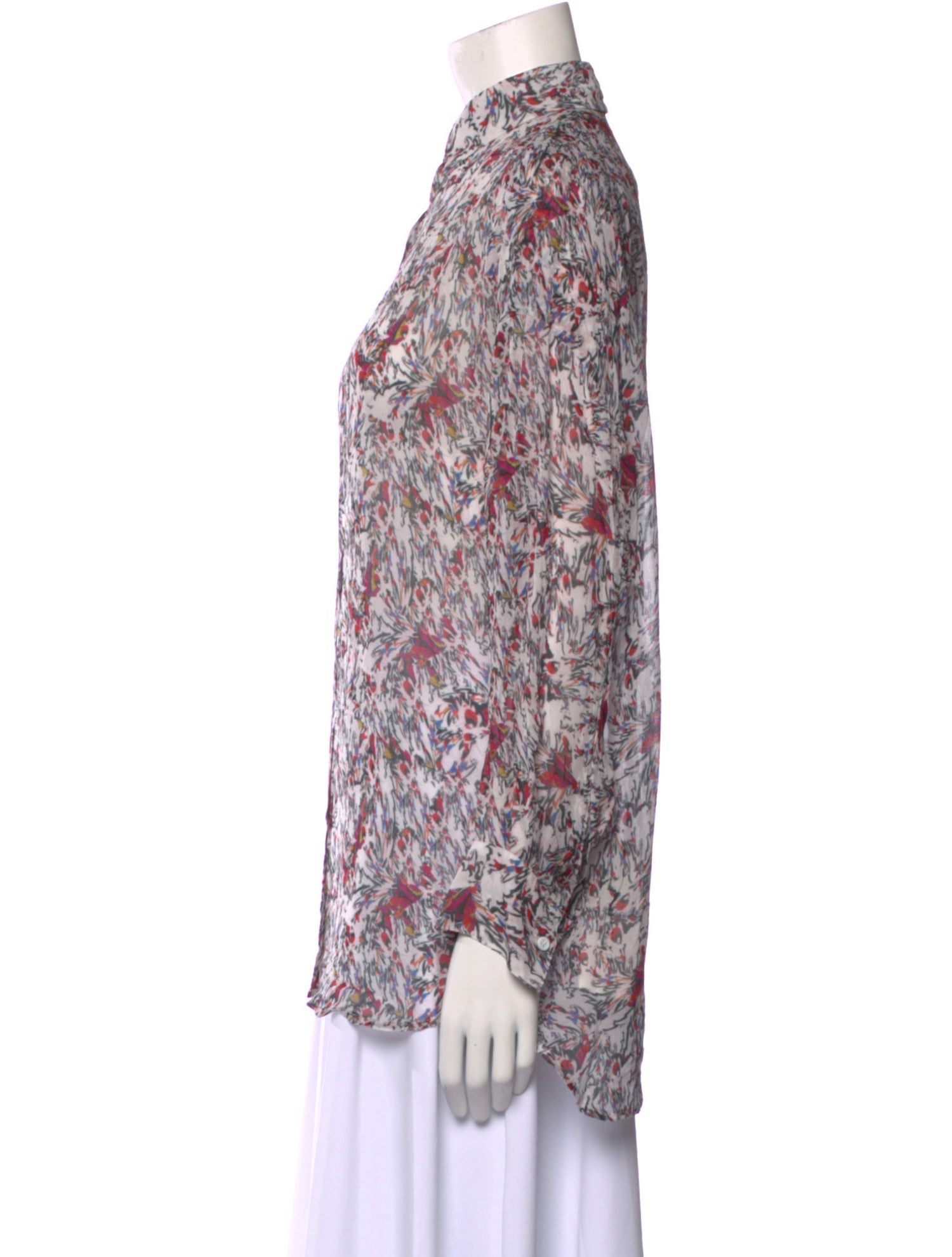 Iro Floral Print Mock Neck Blouse