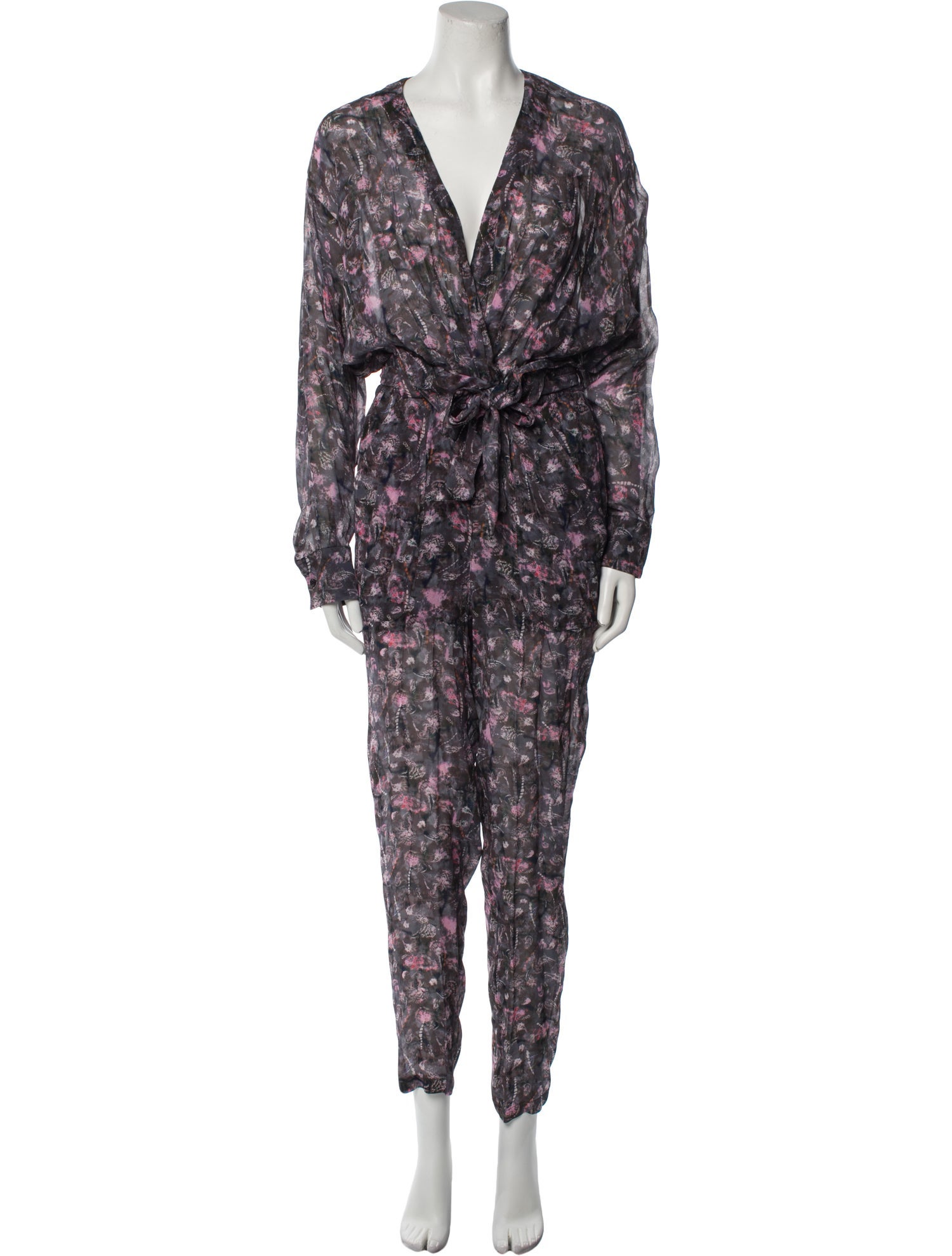 Iro Printed Plunge Neckline Jumpsuit