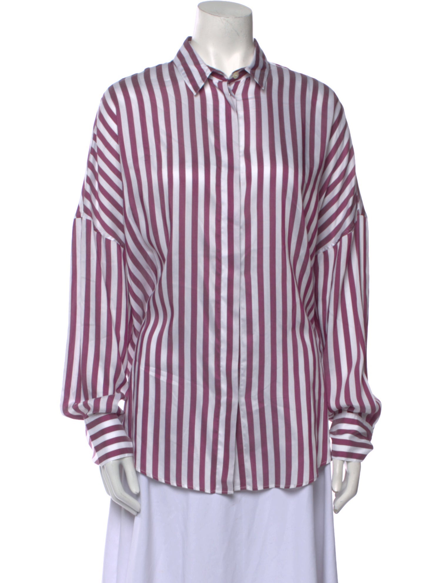 Iro Striped Long Sleeve Button-Up Top