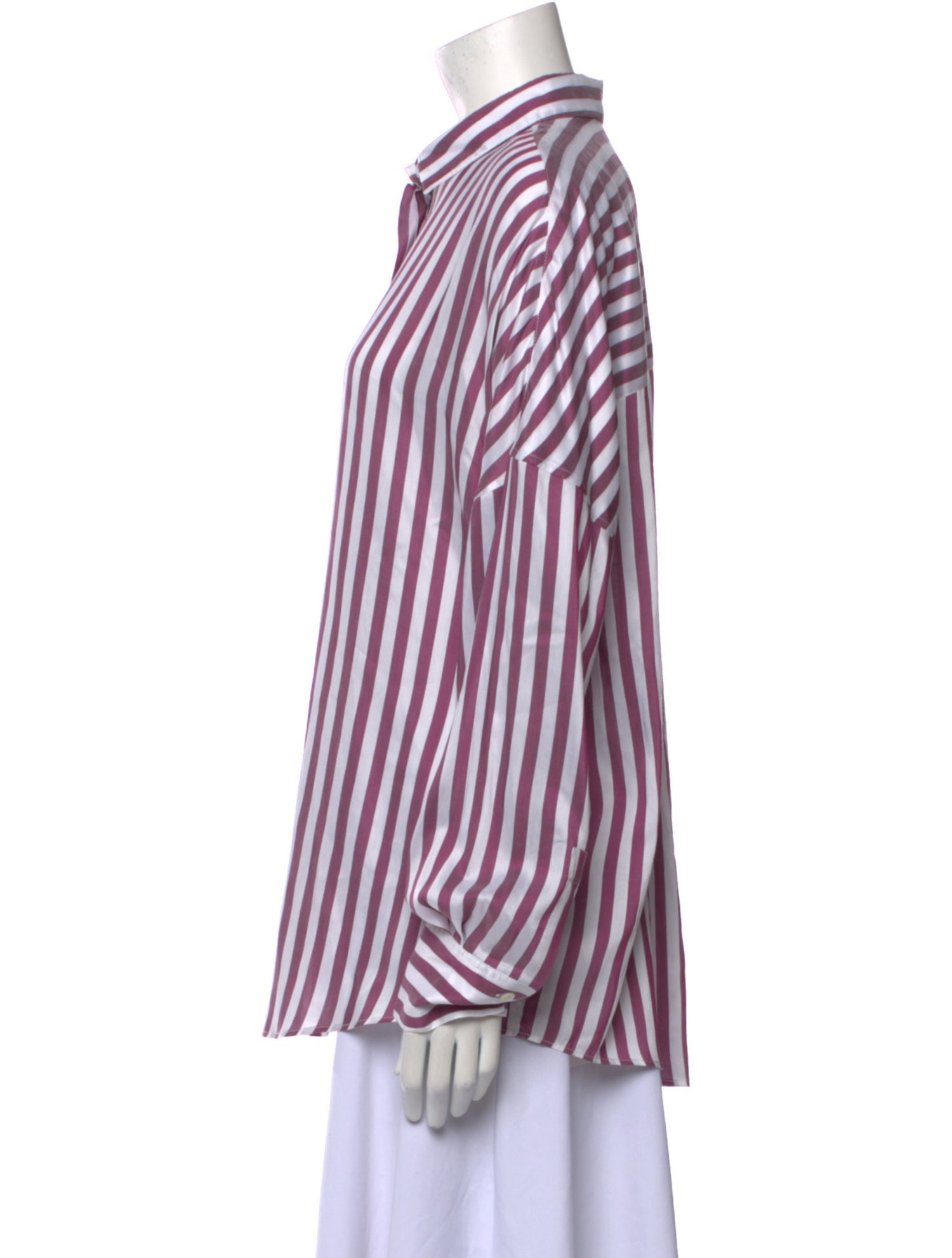 Iro Striped Long Sleeve Button-Up Top