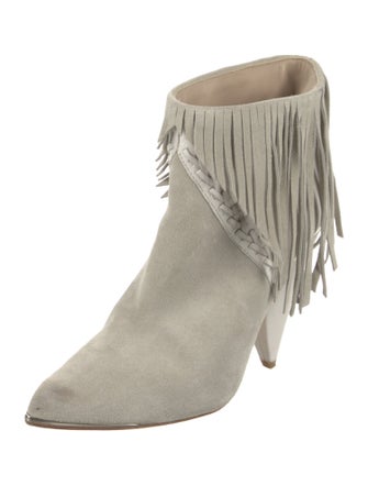 Iro Suede Fringe Trim Accent Boots