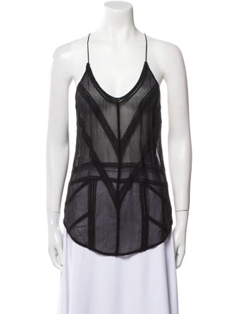 Iro Printed Scoop Neck Top