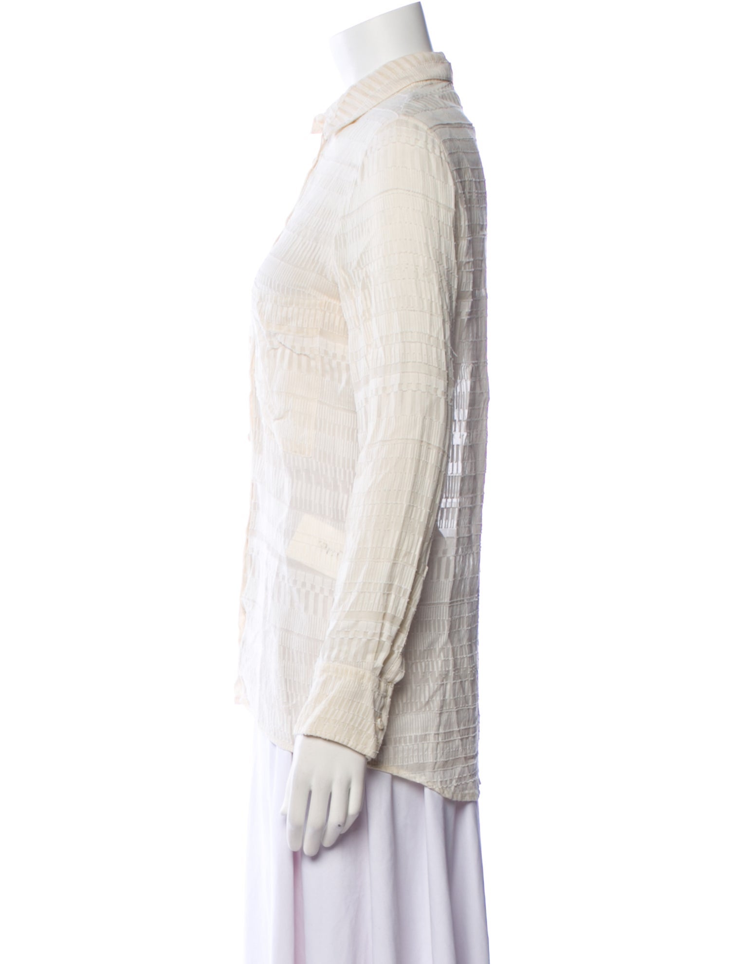 Iro Silk Long Sleeve Button-Up Top