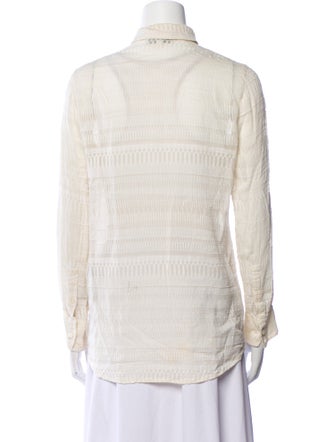 Iro Silk Long Sleeve Button-Up Top