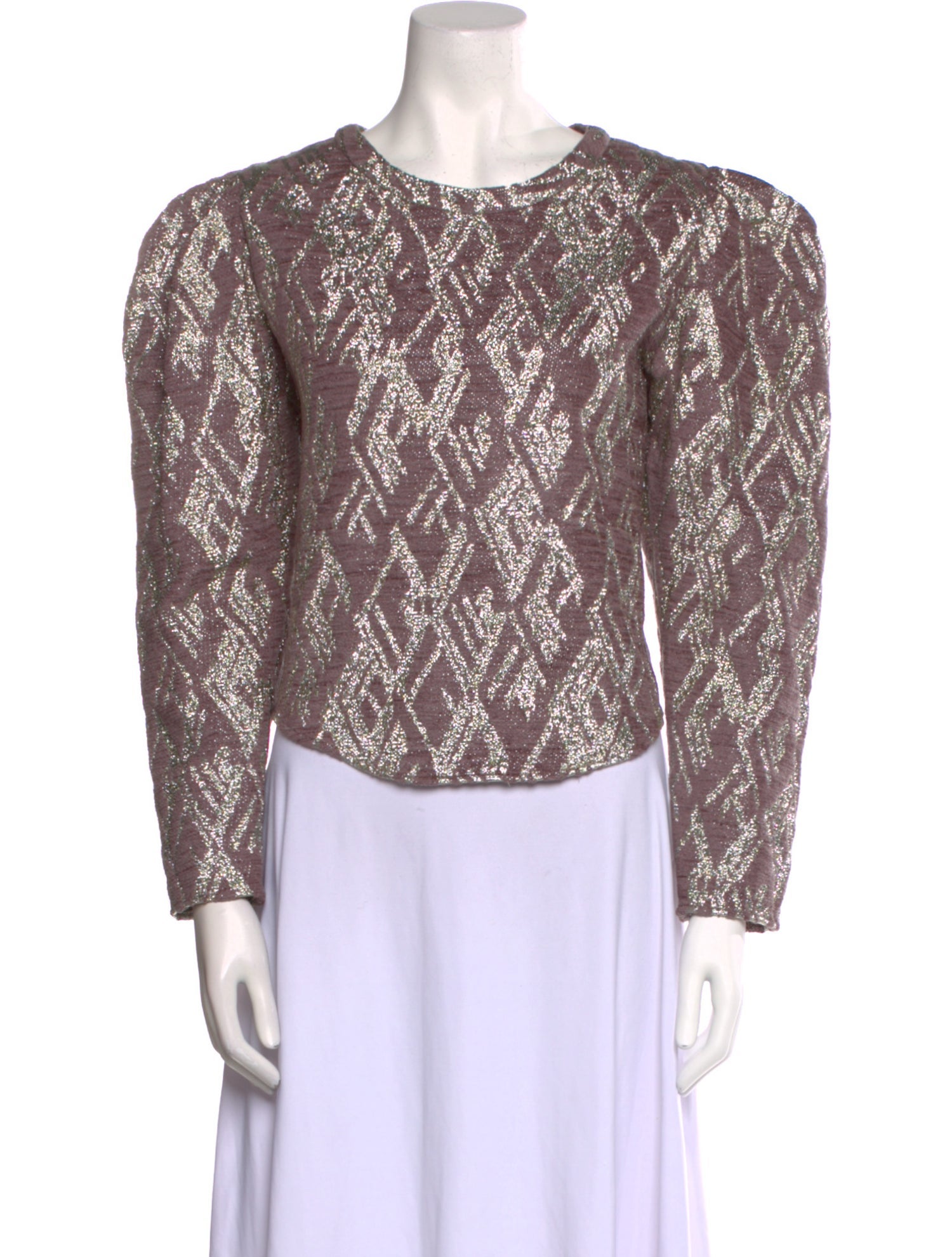 Iro Lace Pattern Crew Neck Blouse