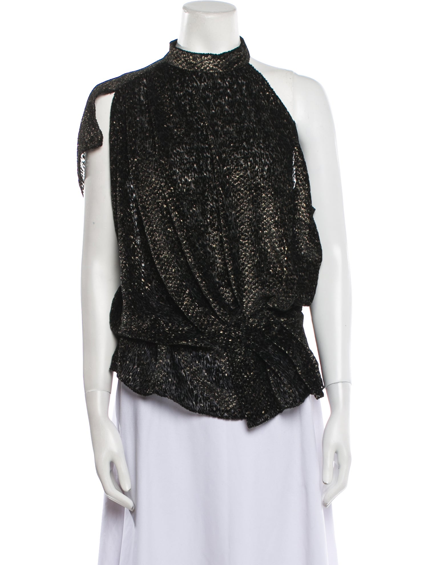 Iro Printed Mock Neck Blouse