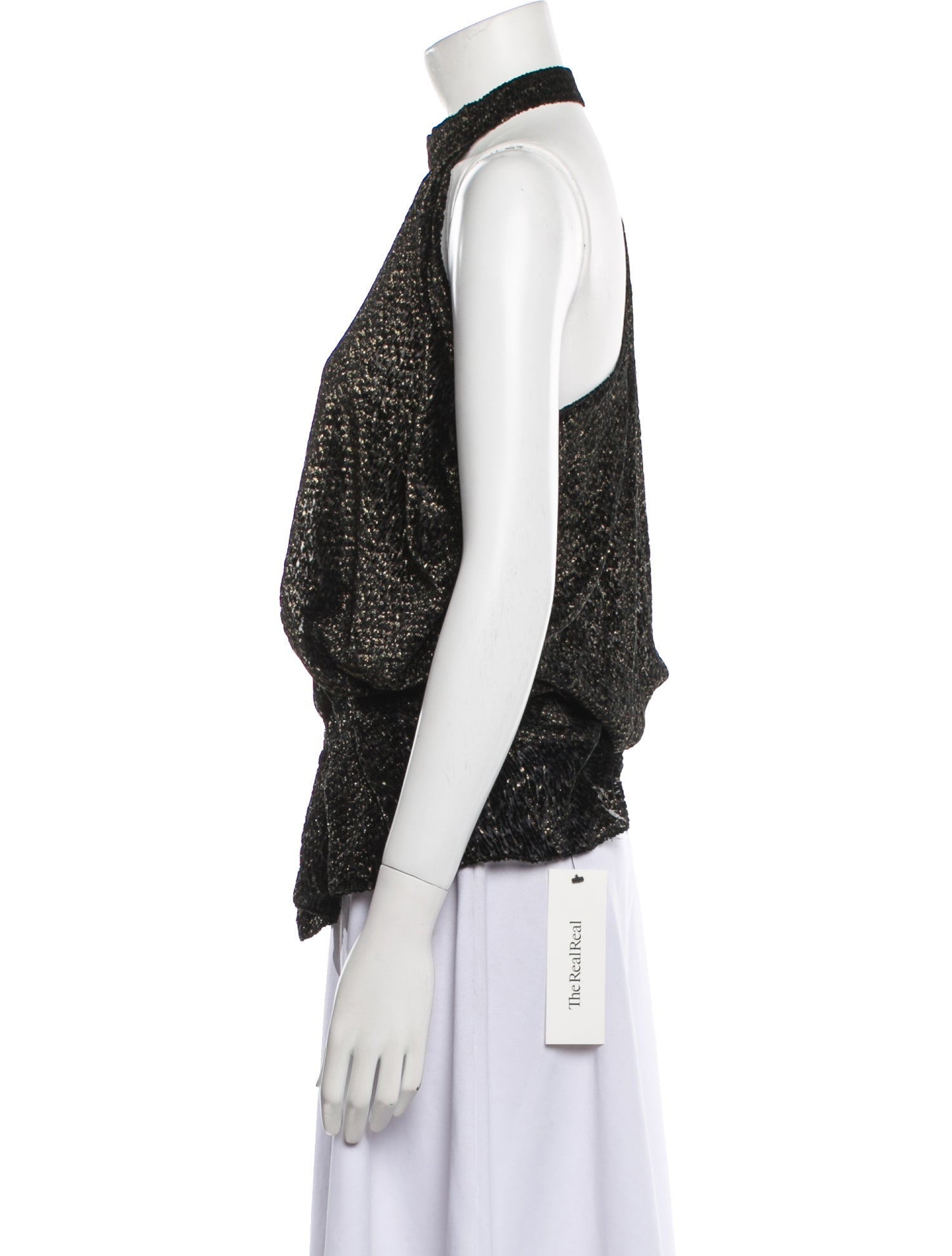 Iro Printed Mock Neck Blouse