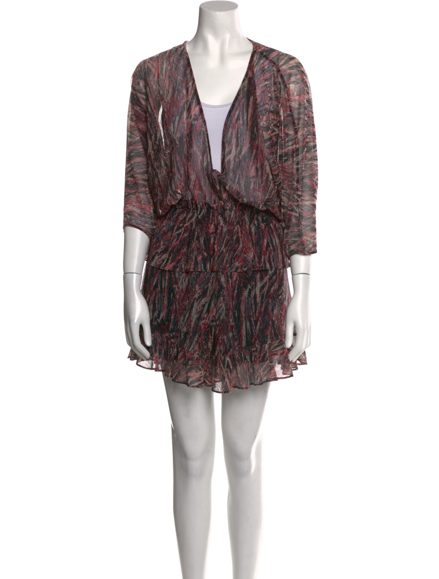 Iro Printed Plunge Neckline Romper