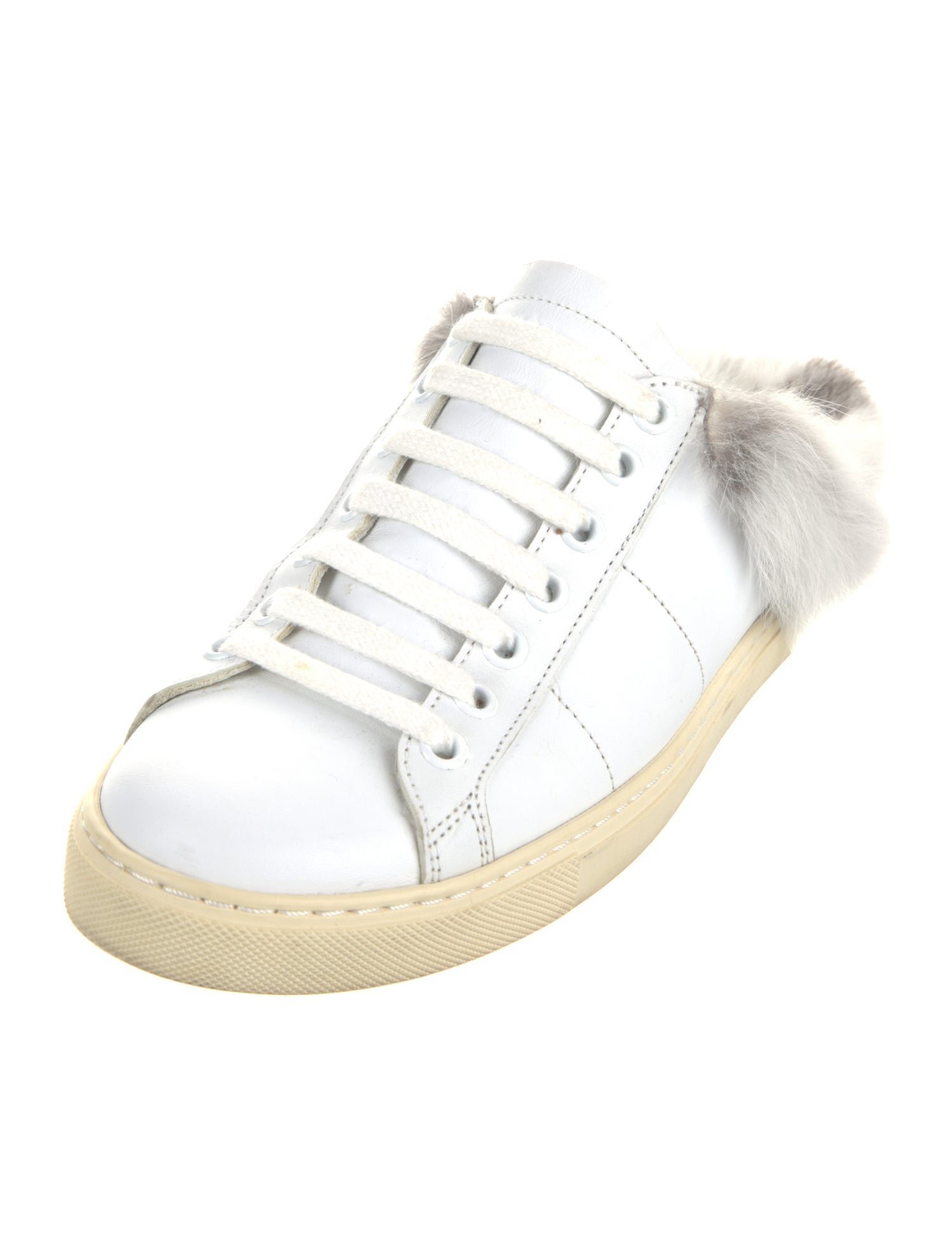 Iro Leather Fur Trim Sneakers
