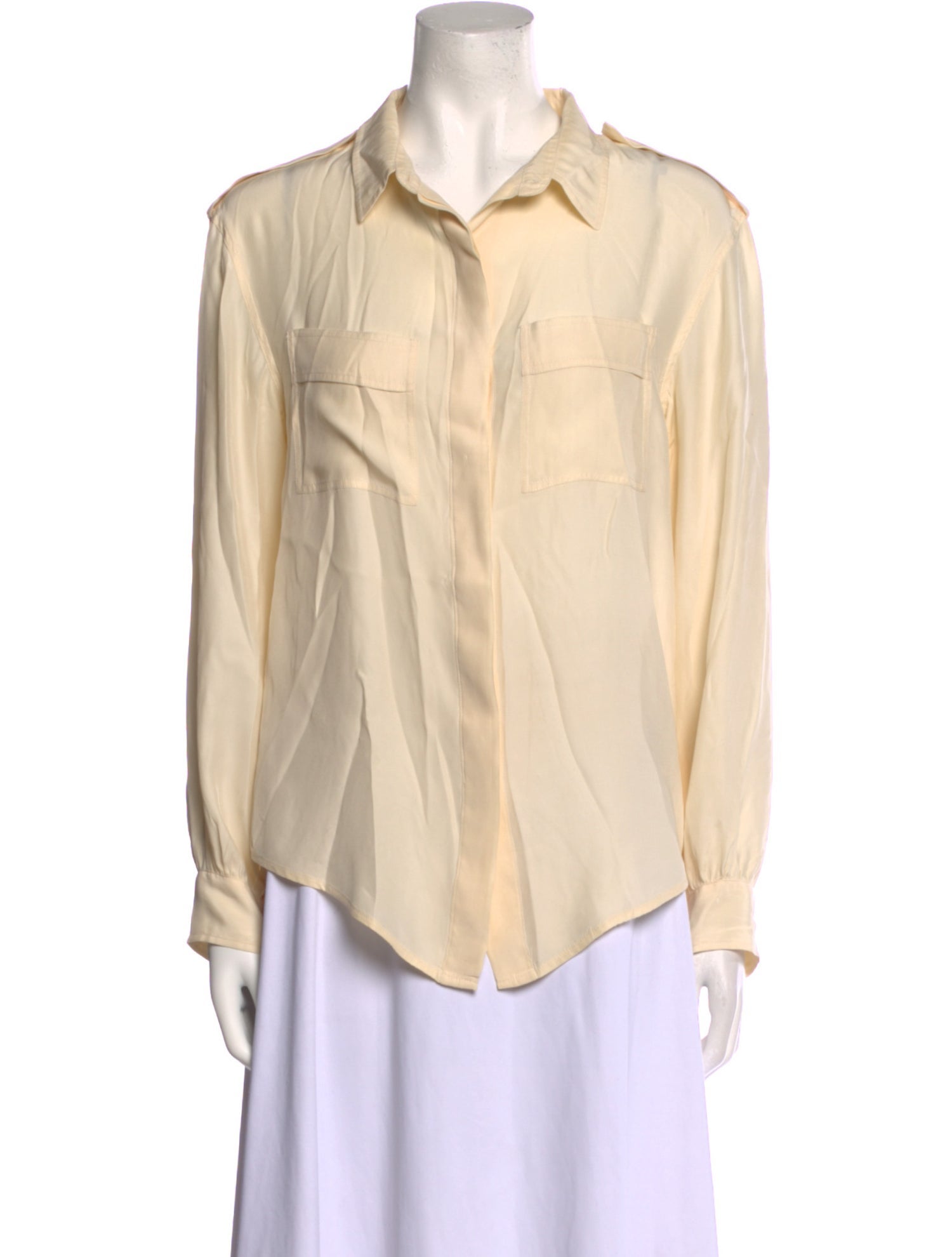 Iro Silk Long Sleeve Button-Up Top